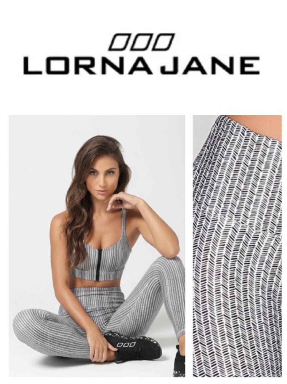 Lorna Jane Womens Herringbone Mid-Rise Core A/B Ankle Tight (XS)